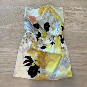 Auteur Studio Floral Mini Strapless Dress